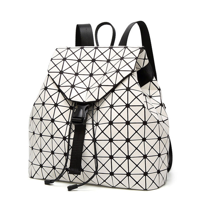 Geometric Plaid Backpacks