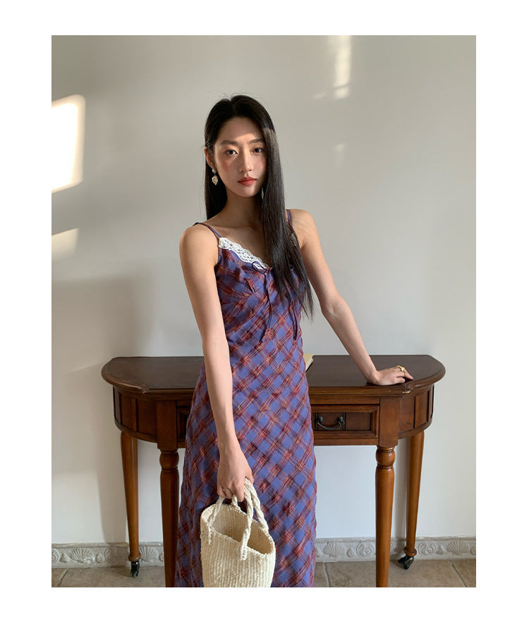 Plaid camisole dress for women