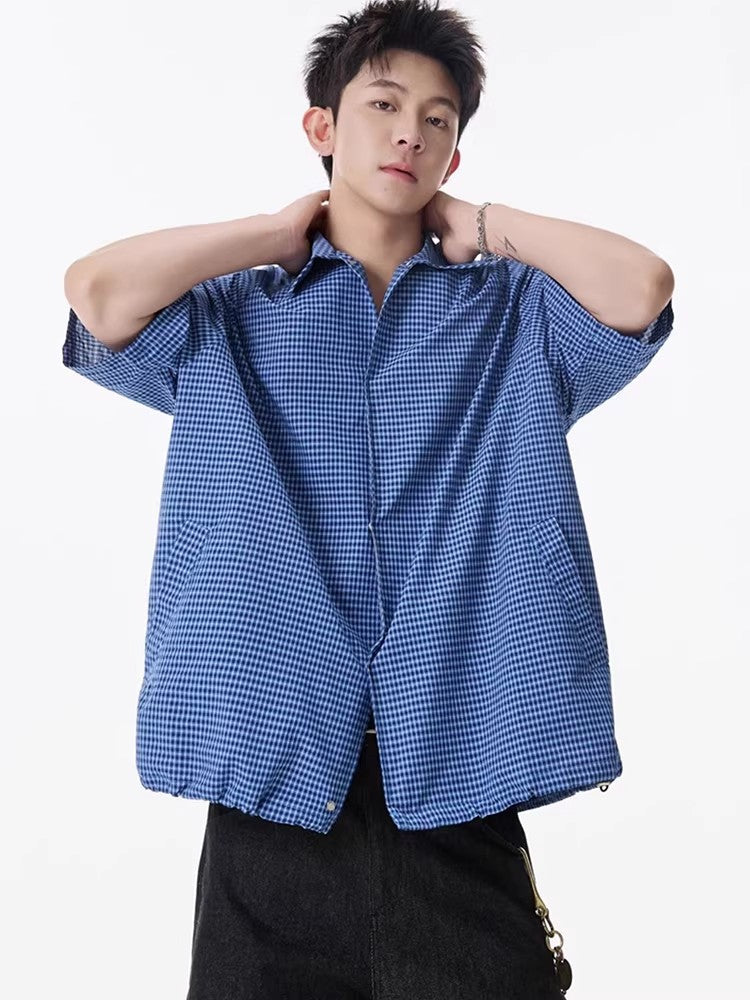 Checkered Short Sleeve Shirt for Men