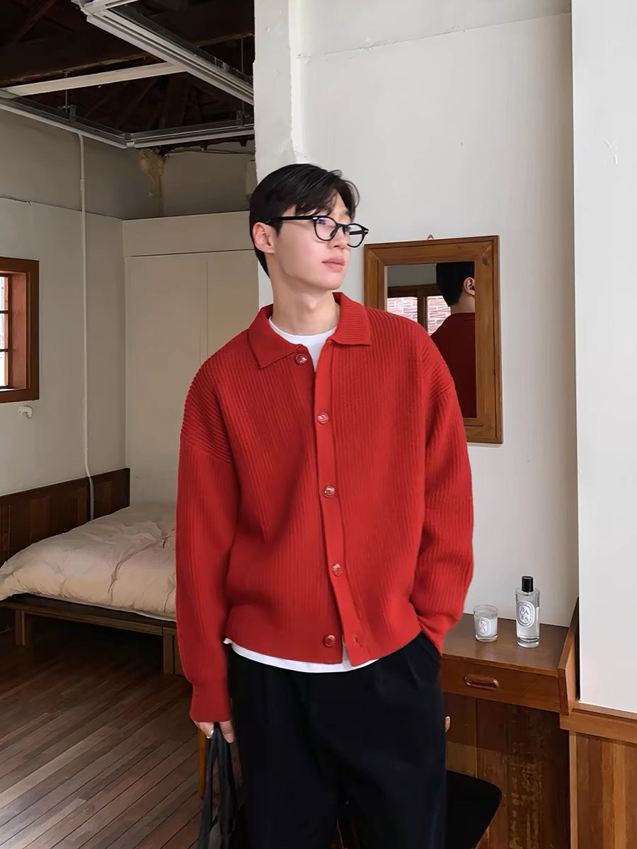 Collar Knit Cardigan for Men