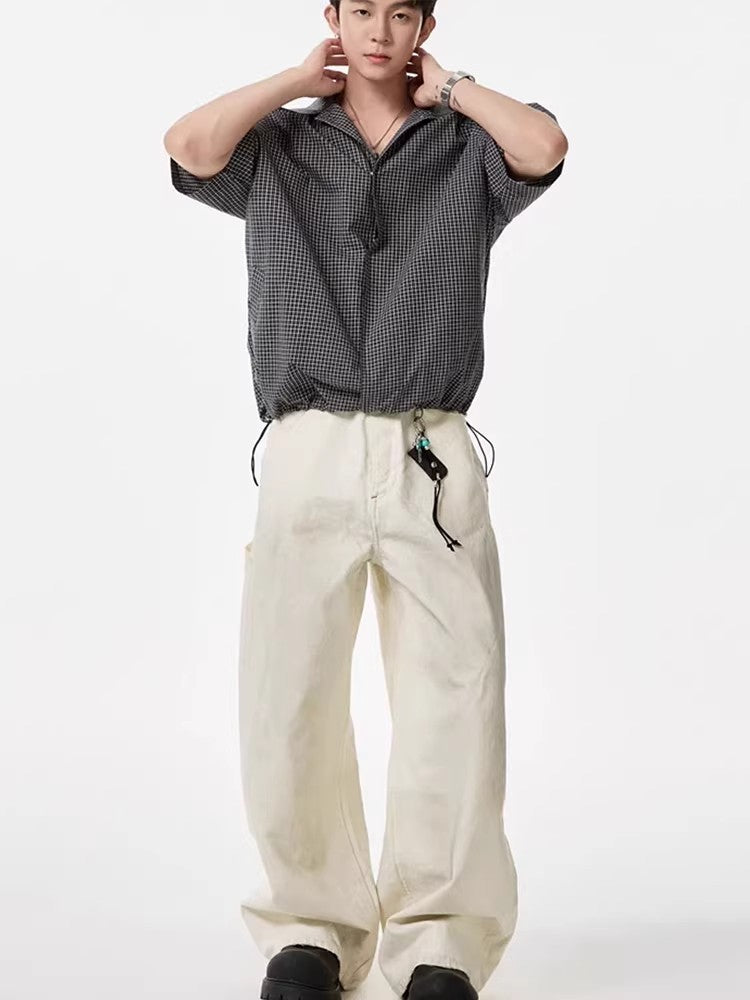 Checkered Short Sleeve Shirt for Men