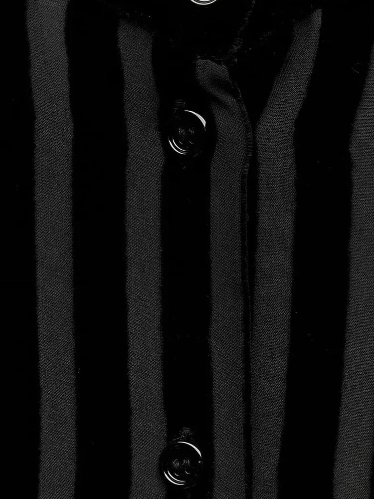 Black Striped Velvet Shirts