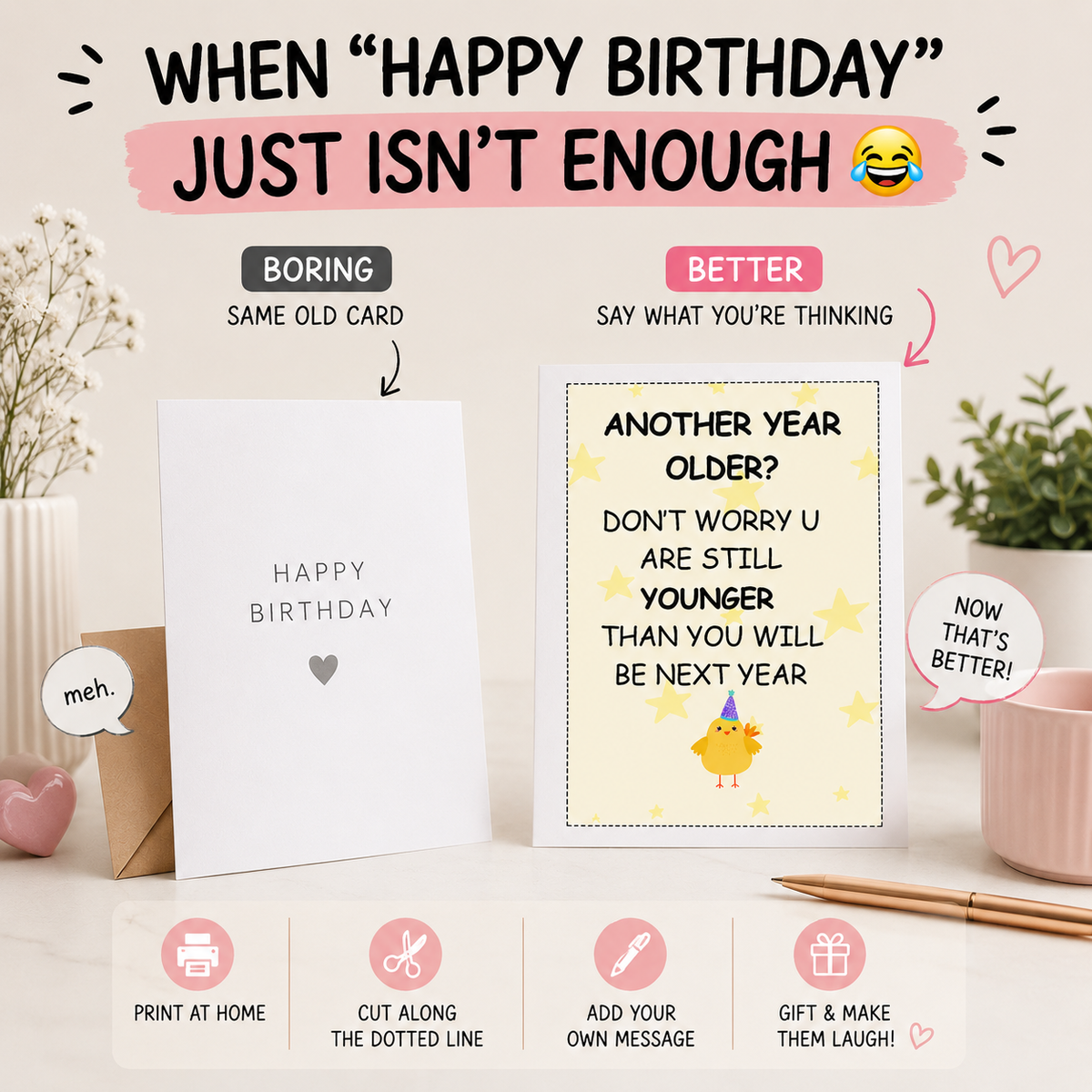 Funny printable birthday card