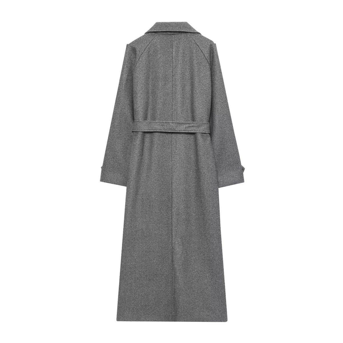 Woolen waistband long coat