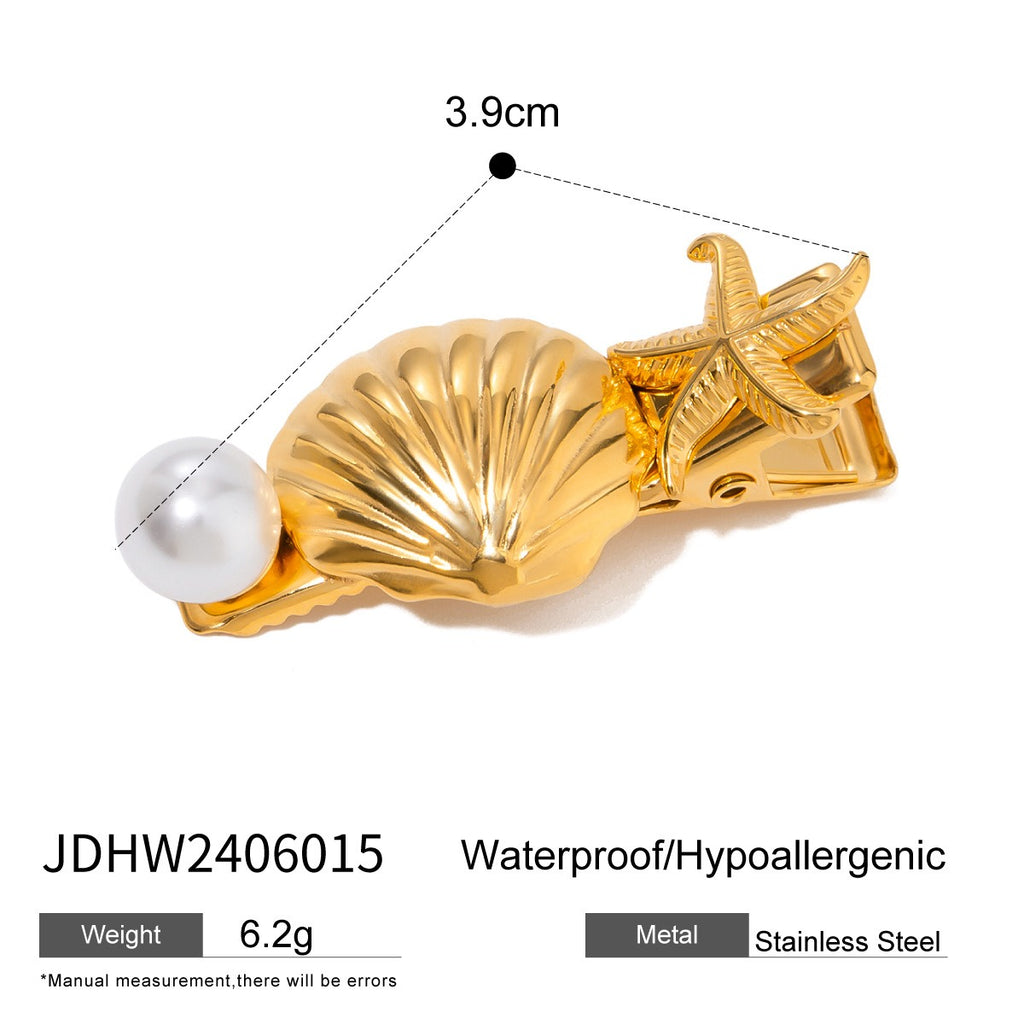 Shell hair clip with bangs