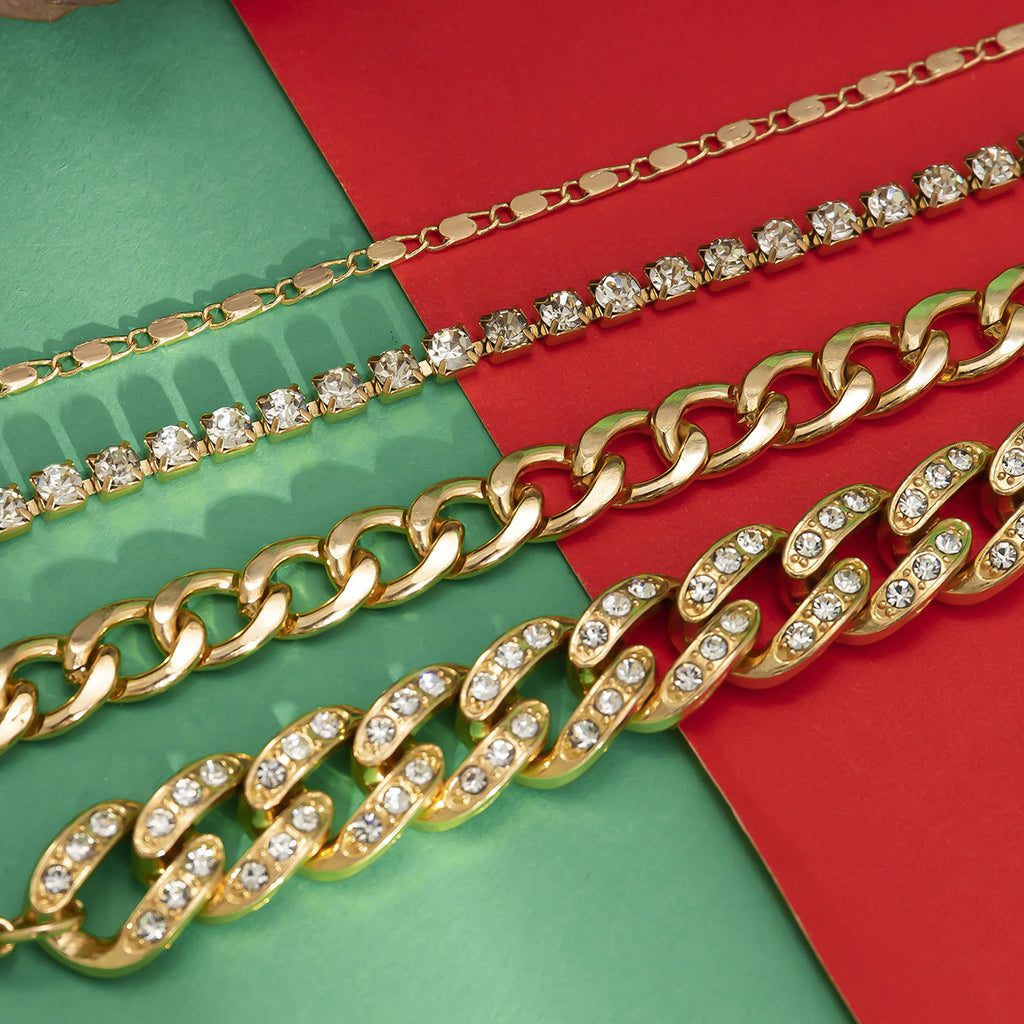 Stacked Metal Smooth Bracelet for Women