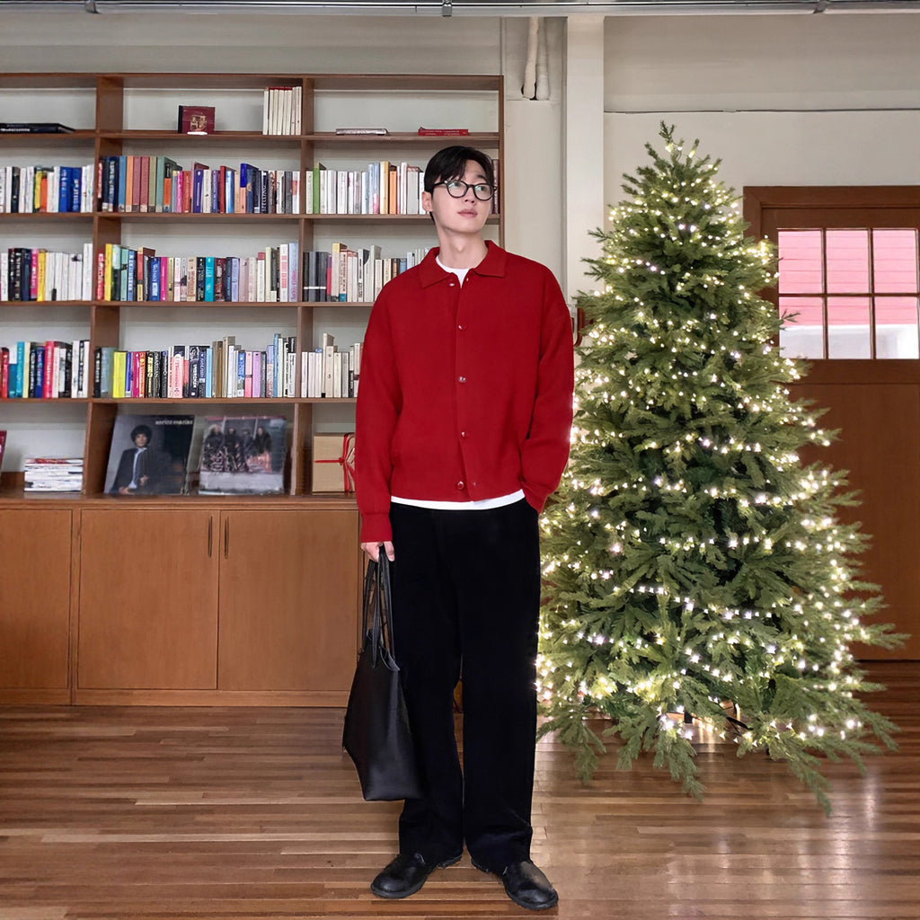 Collar Knit Cardigan for Men