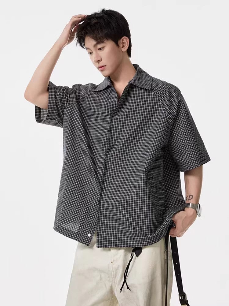 Checkered Short Sleeve Shirt for Men