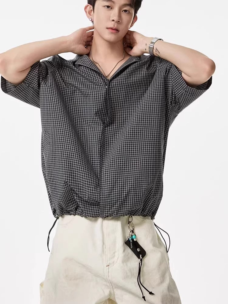 Checkered Short Sleeve Shirt for Men