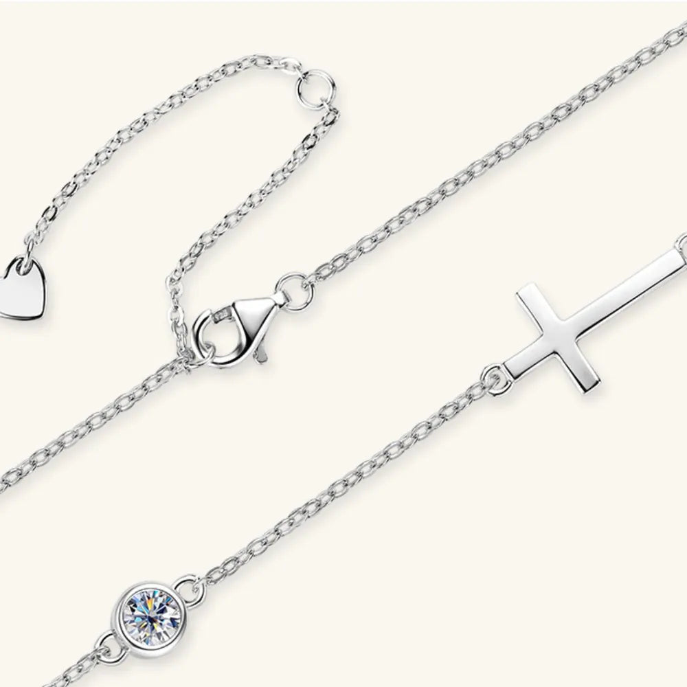 Cross 925 Sterling Silver Moissanite Necklace