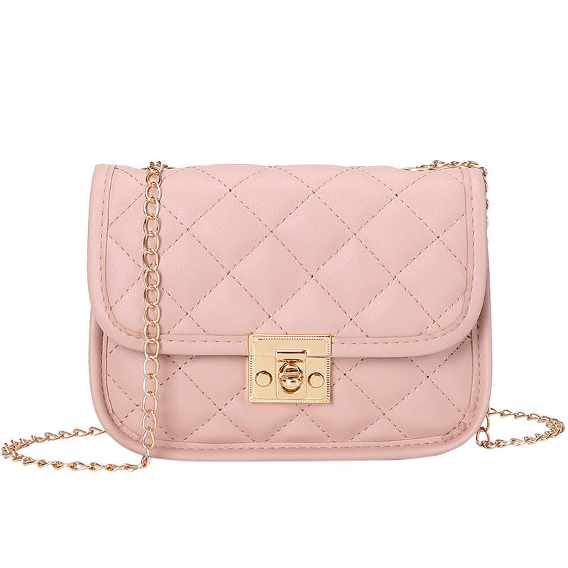 Embroidered diamond grid women's bag