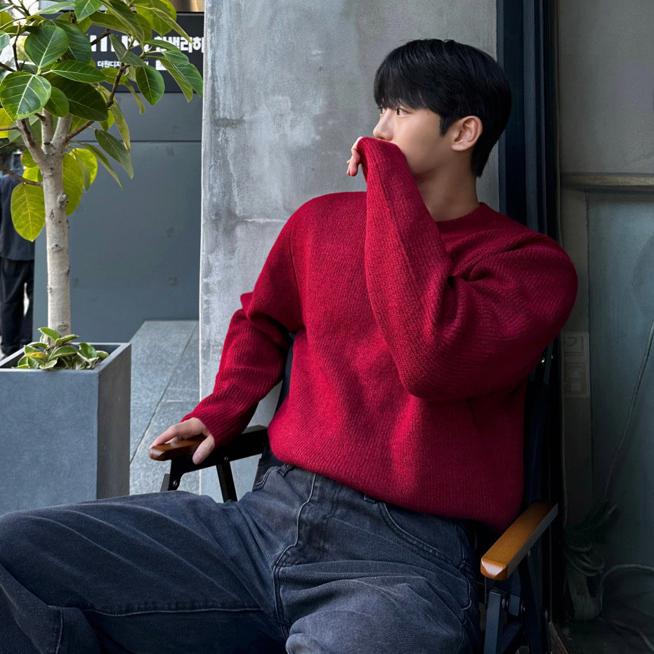 Round Neck Pullover Knitwear for Men