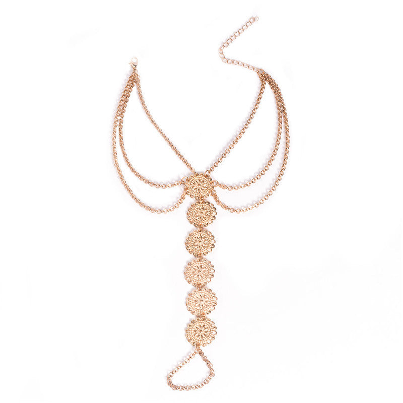 Carved Disc Beach Anklet