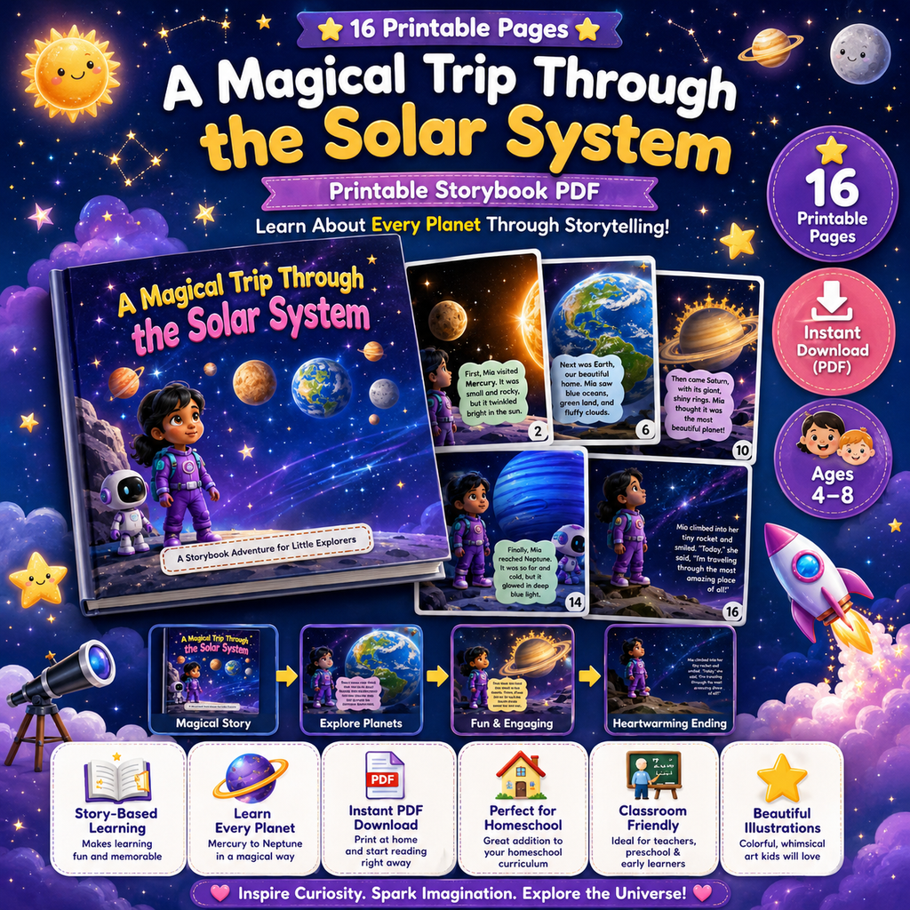 Solar system storybook for kids