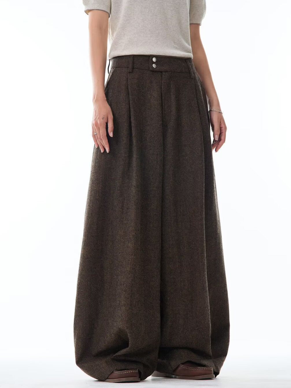 Smart Double Pleat Casual Trousers for Men and Women