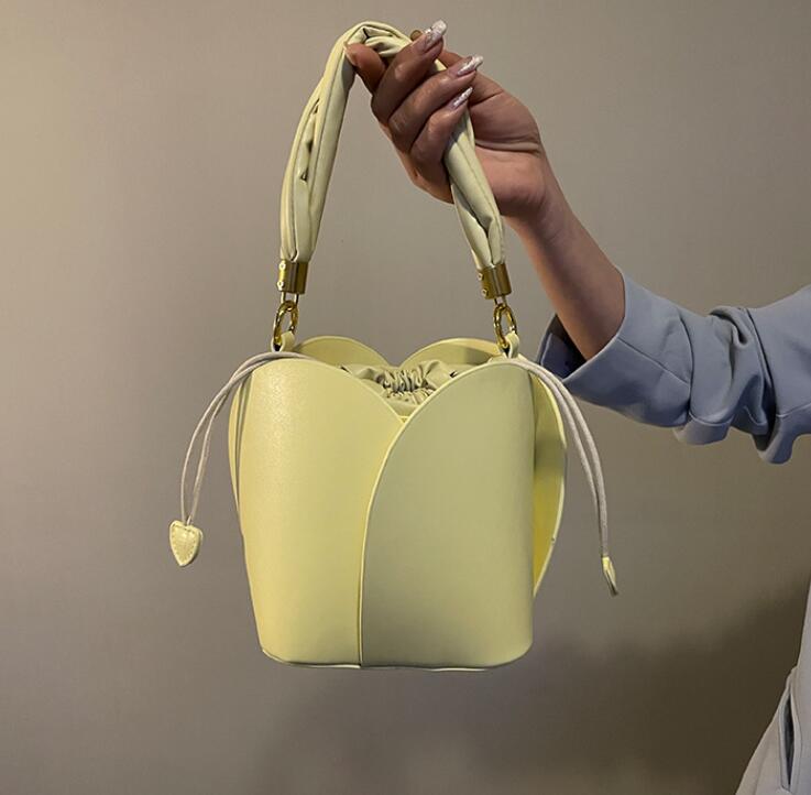 Women's Petal Soft Drawstring Bucket Bag