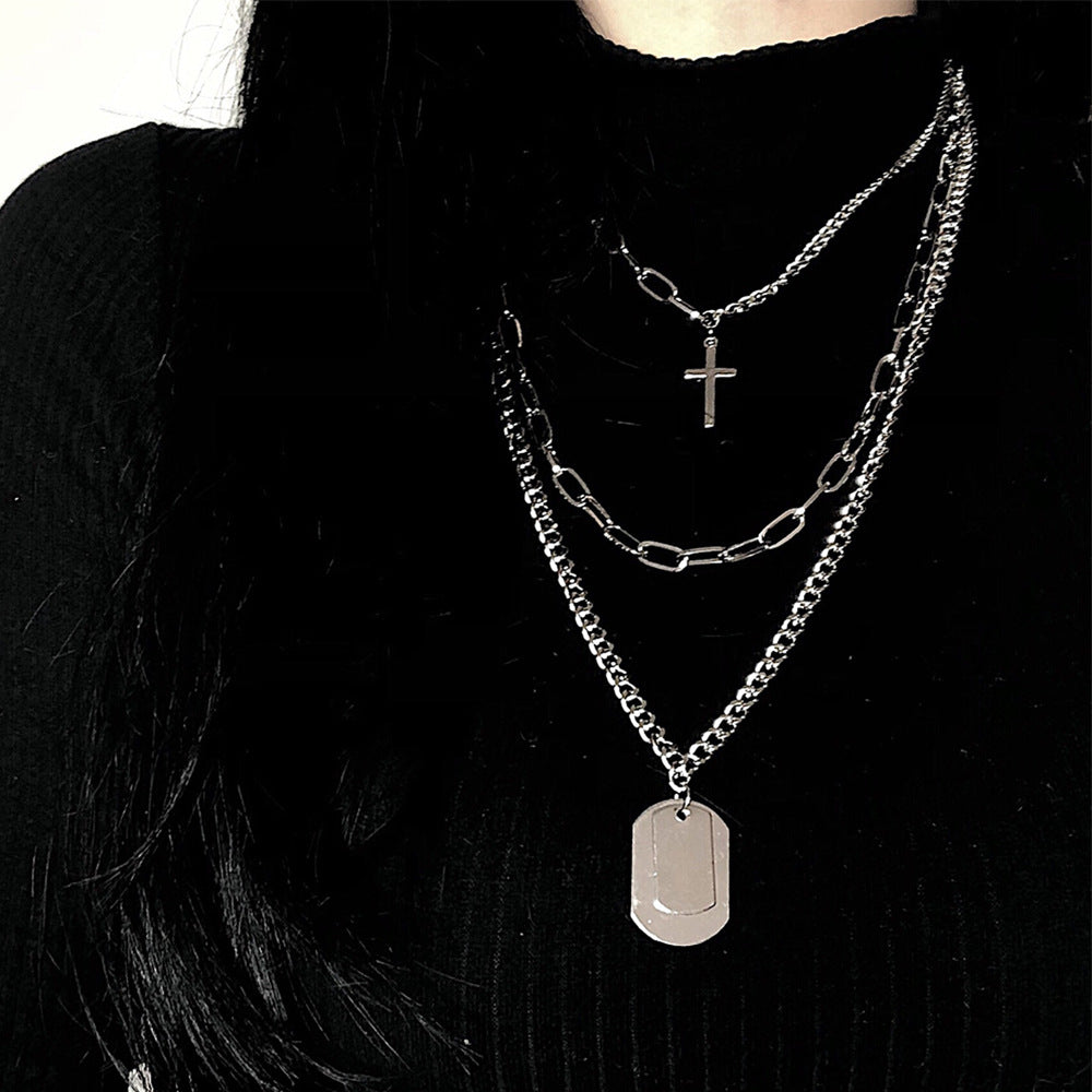 Hip-hop style cross necklace