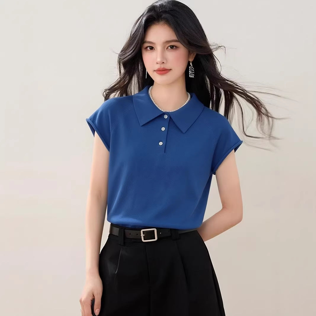 Polo Neck Regular T-Shirt Top