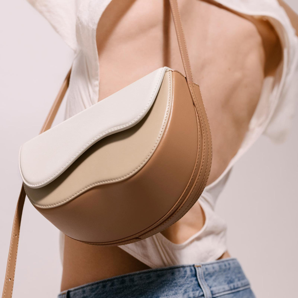 Spliced Single Shoulder Contrast Bag