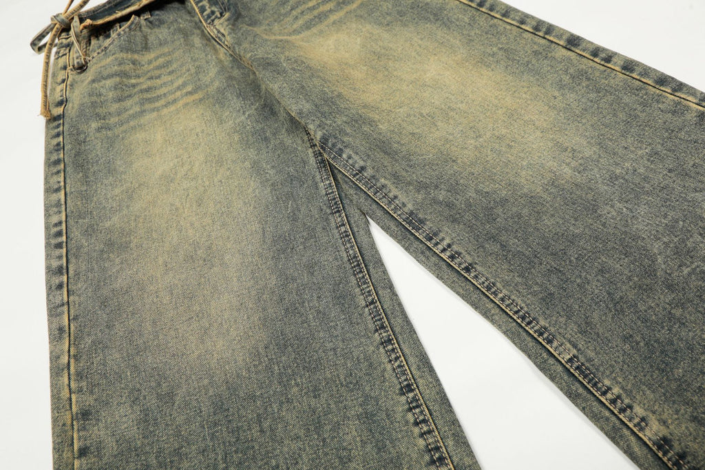 Vintage distressed irregular jeans