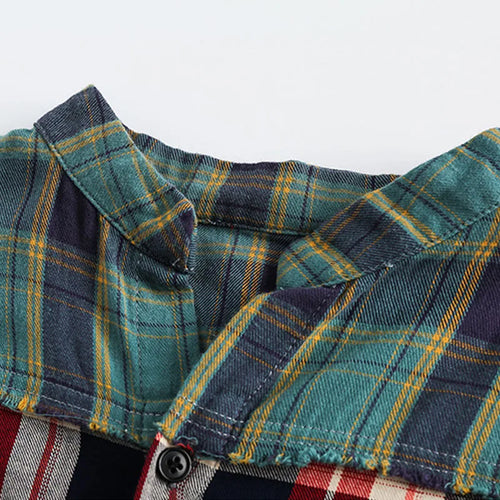 Broken Patchwork Plaid Shirts
