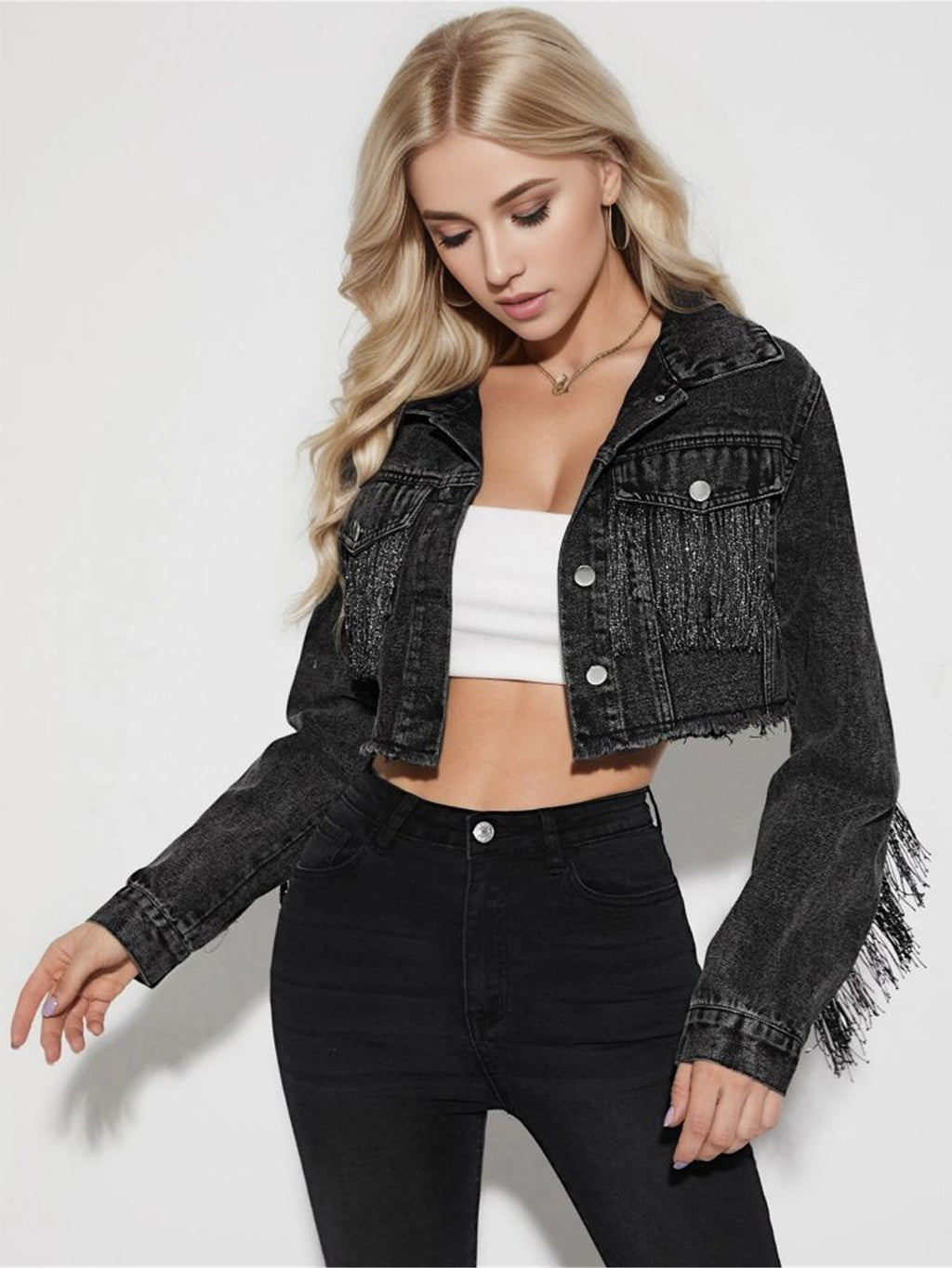 Women's denim short jacket
