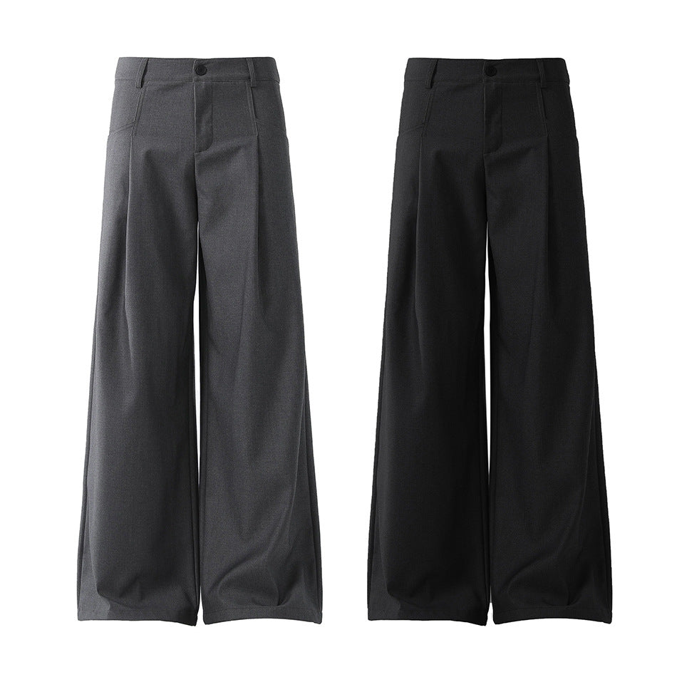High-End Loose Wide-Leg Drape Suit Pants