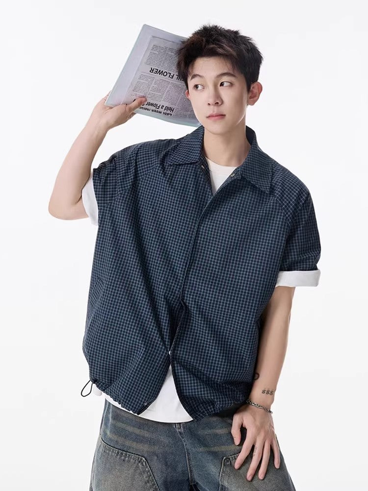 Checkered Short Sleeve Shirt for Men