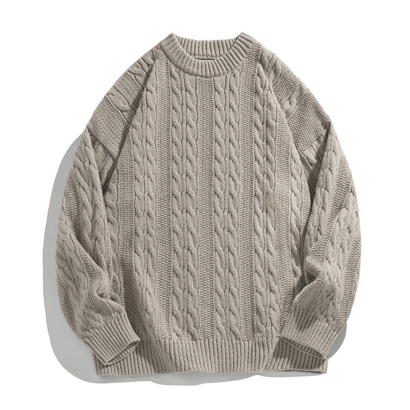 Round neck loose sweater for men