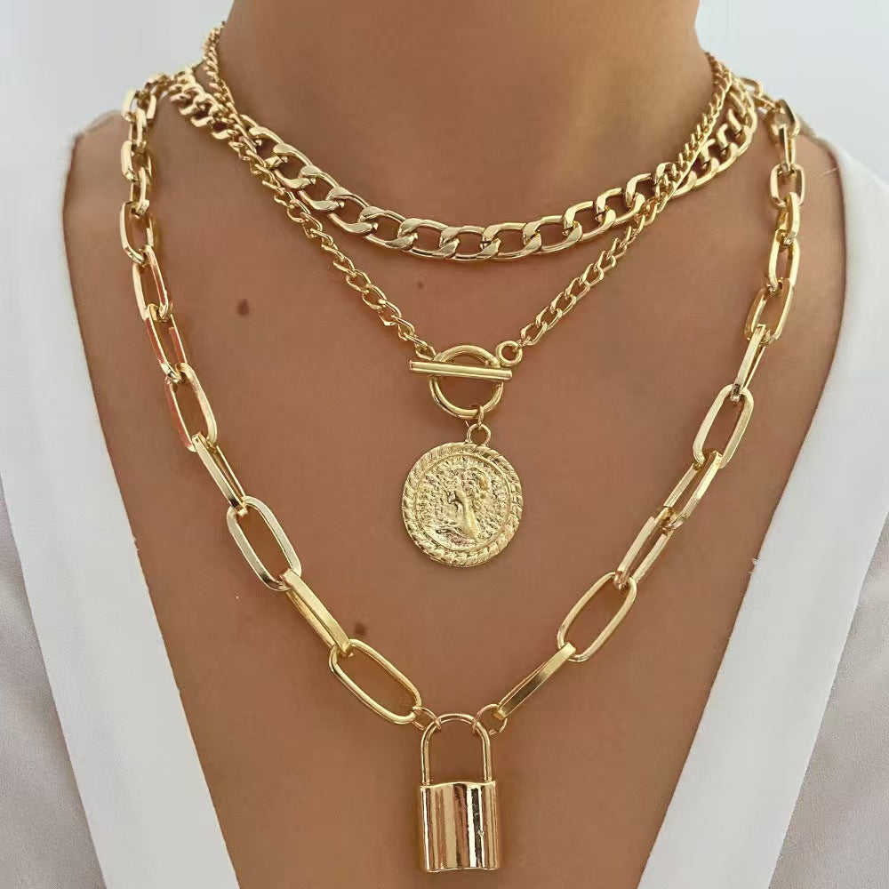 Alloy layered necklace