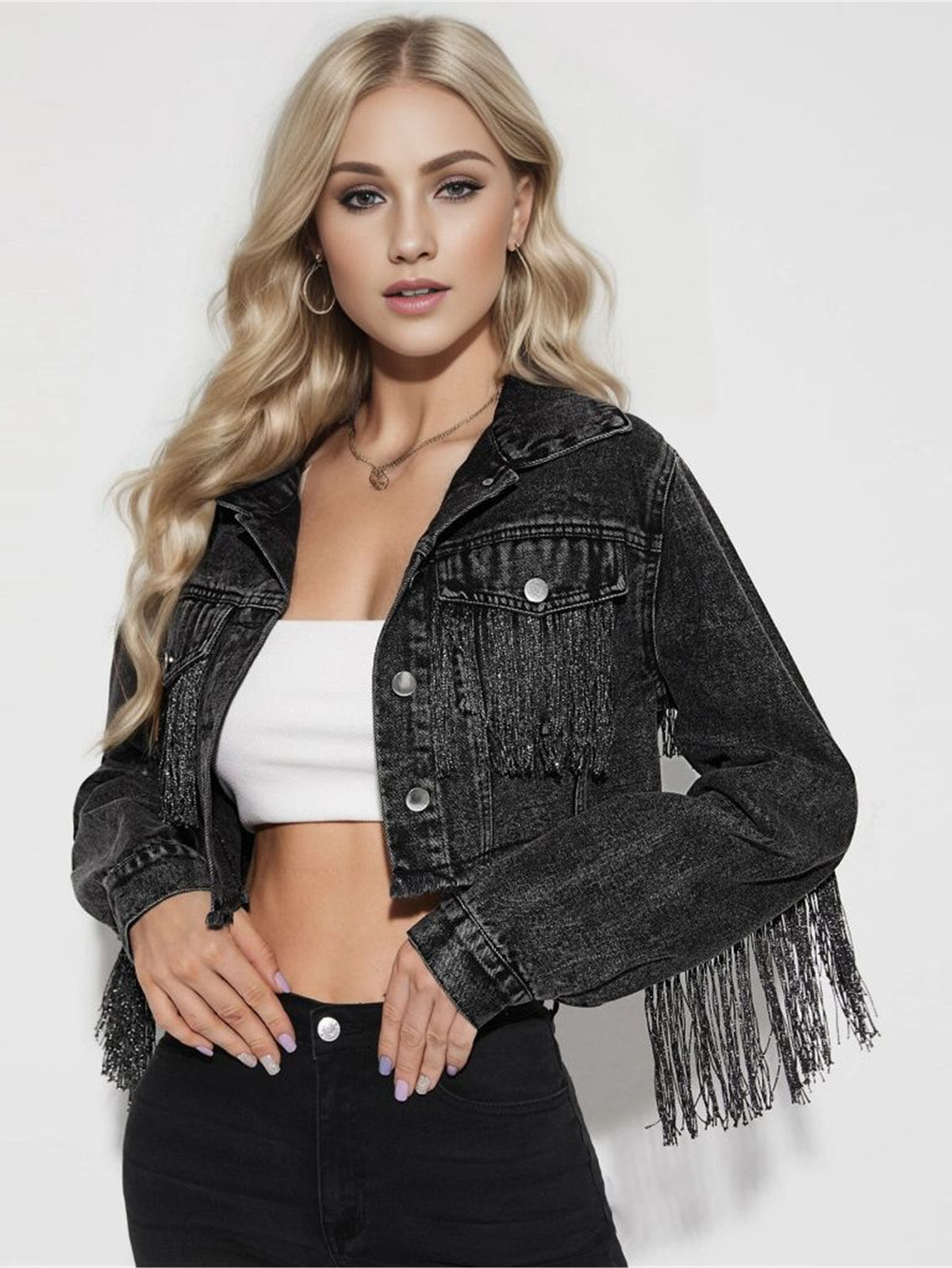 Women's denim short jacket