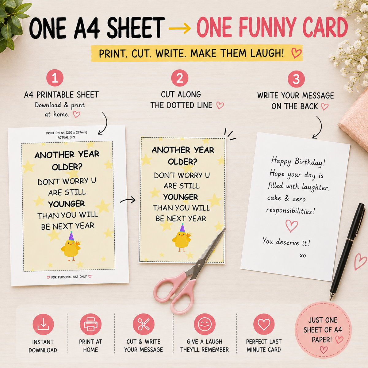 Funny printable birthday card
