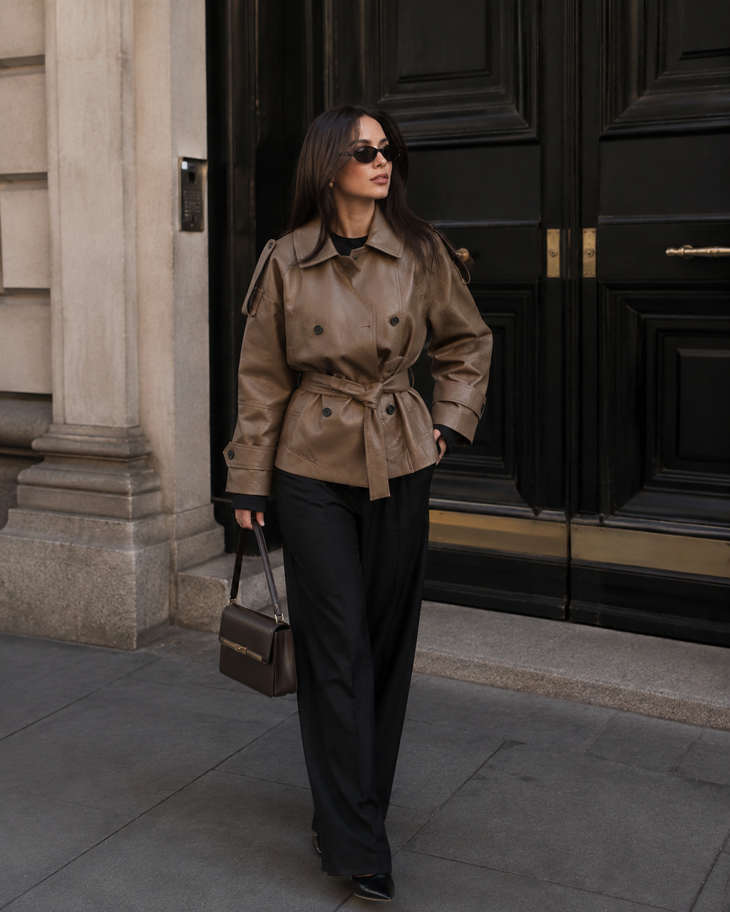 Leather workwear jacket