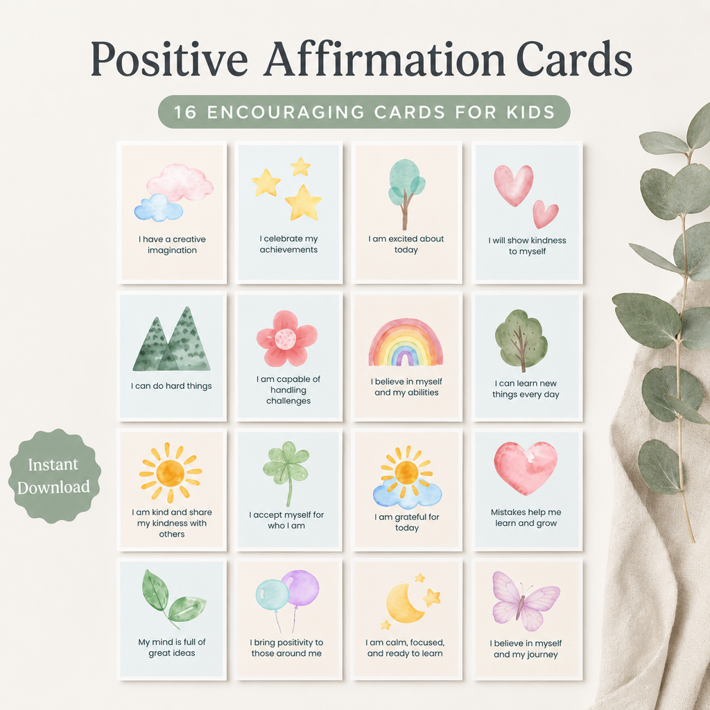Printable affirmation cards for kids classroom activity