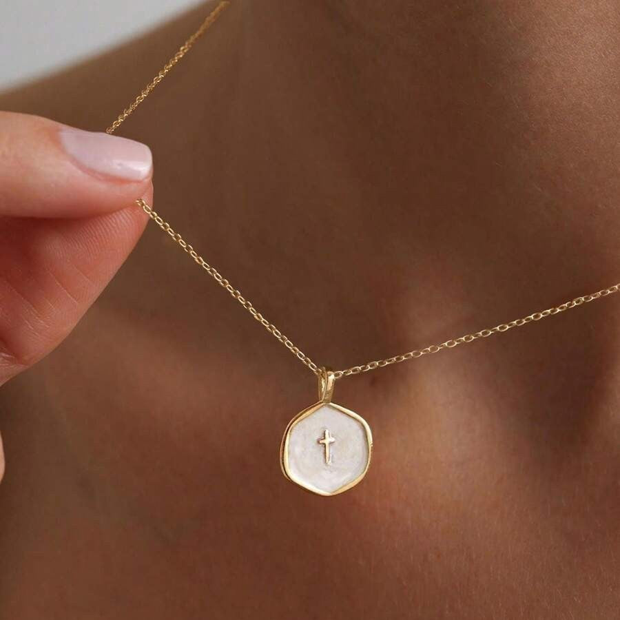 Drip Oil Cross Necklace
