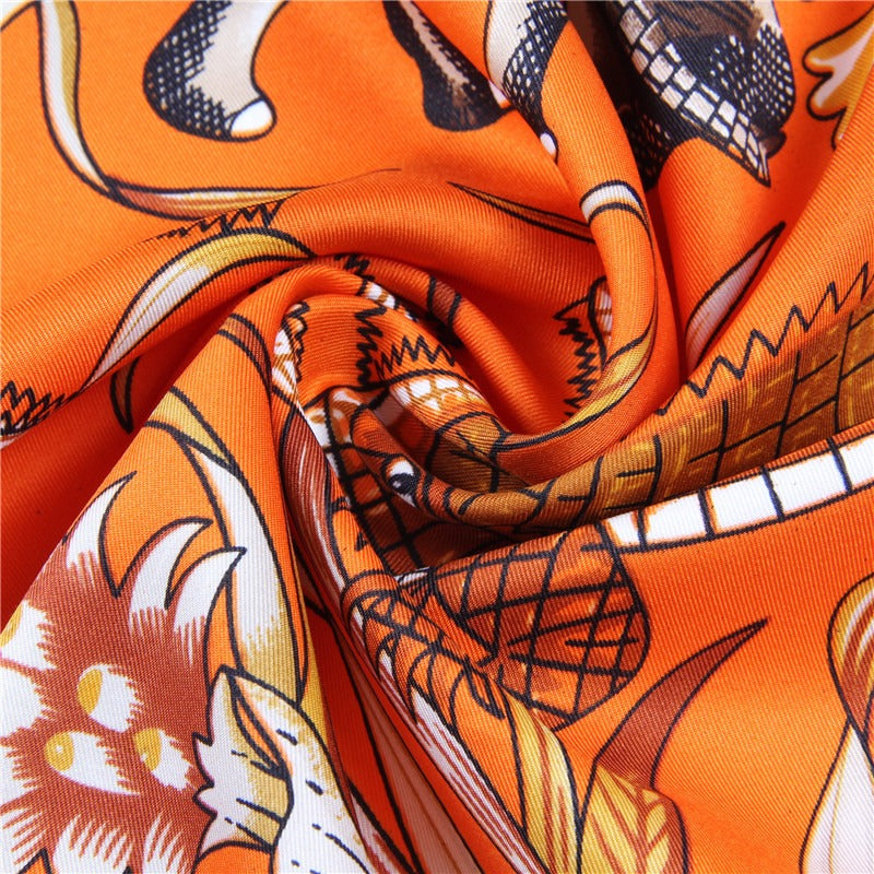 Twill silk square scarf