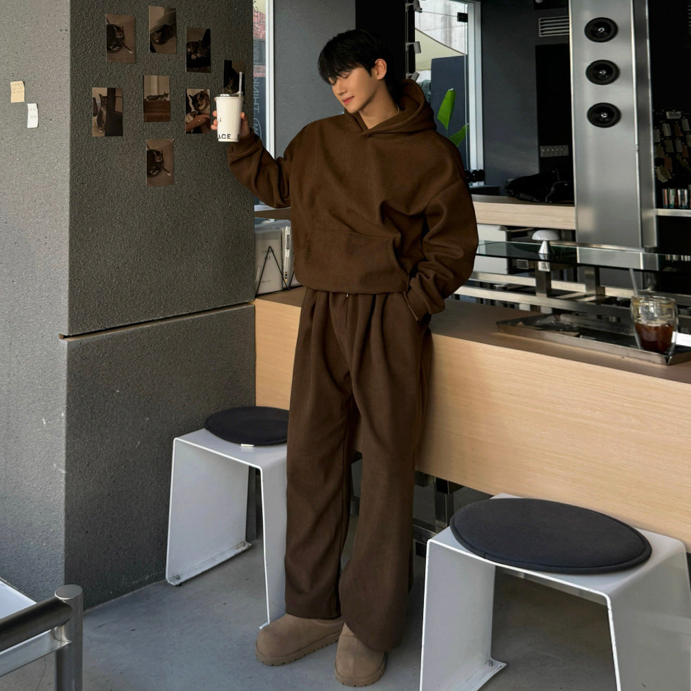 Hooded Sweatshirt and Straight Leg Pants for men