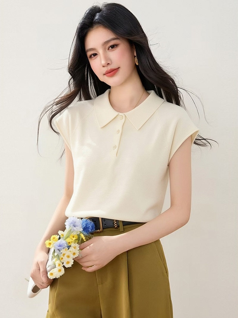 Polo Neck Regular T-Shirt Top