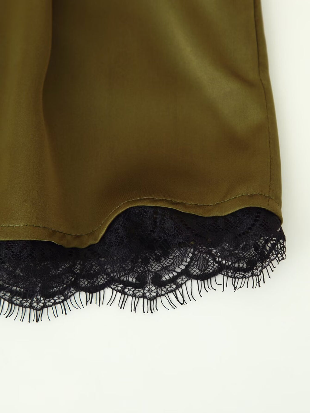 Satin lace high waisted shorts