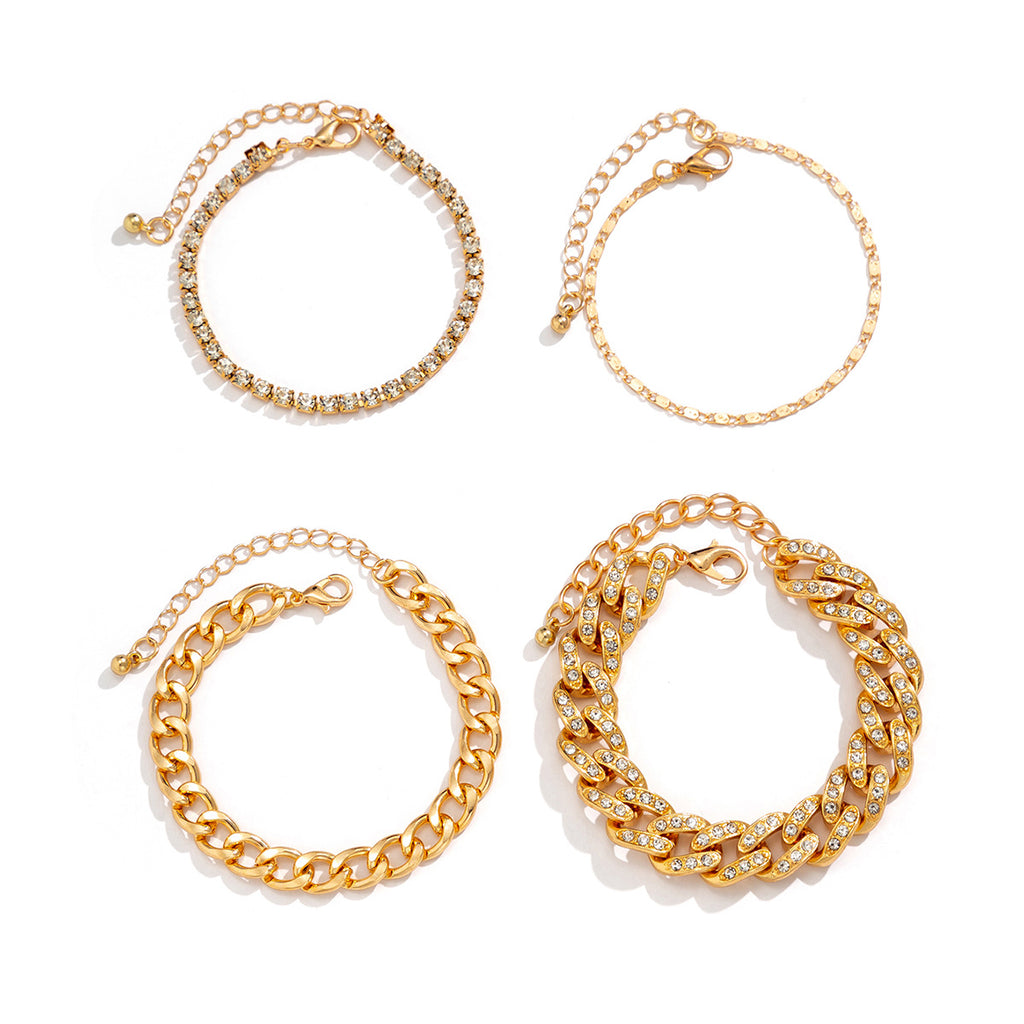 Stacked Metal Smooth Bracelet for Women