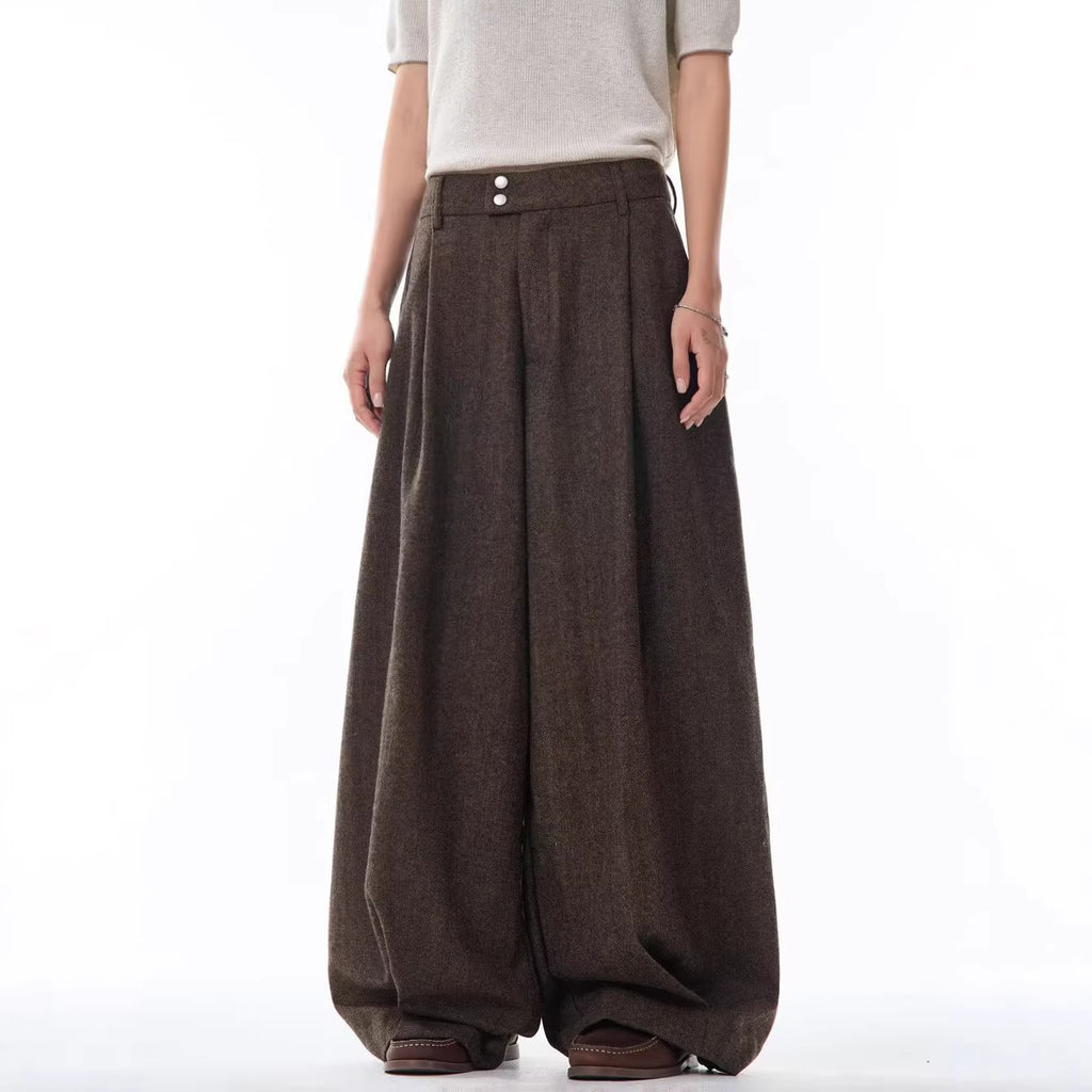 Smart Double Pleat Casual Trousers for Men and Women