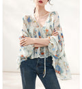 Floral Printed Silk-Like Blouse