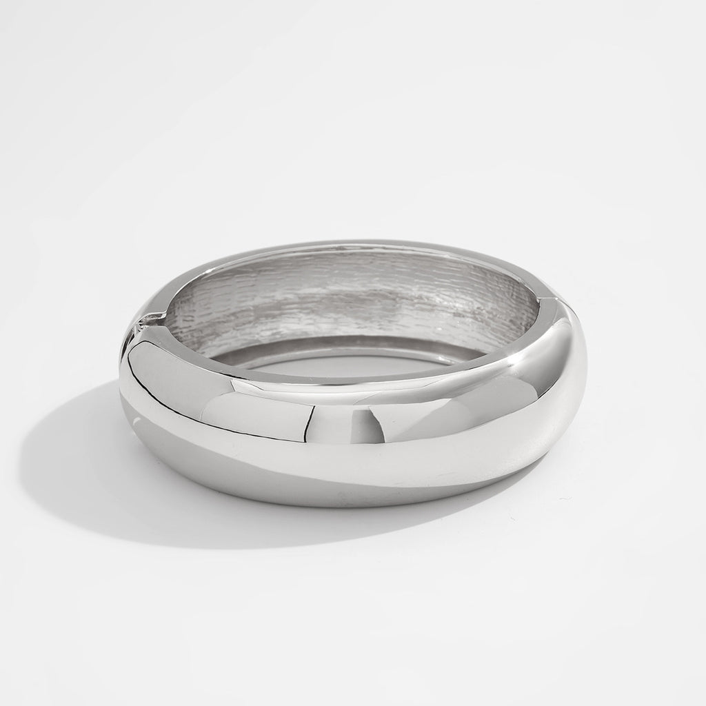 Curved Smooth Surface Spring Bangle