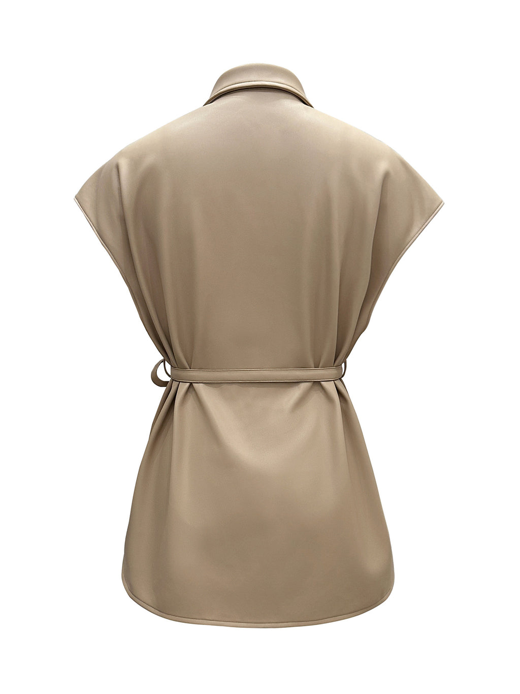 Sleeveless leather vest jacket