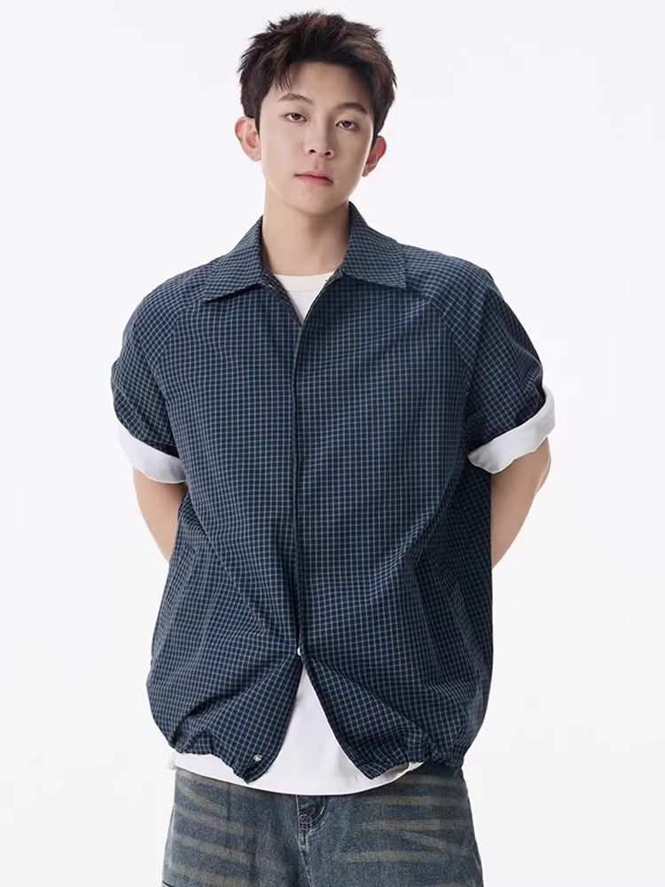 Checkered Short Sleeve Shirt for Men