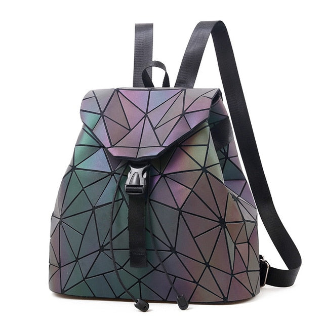 Geometric Plaid Backpacks