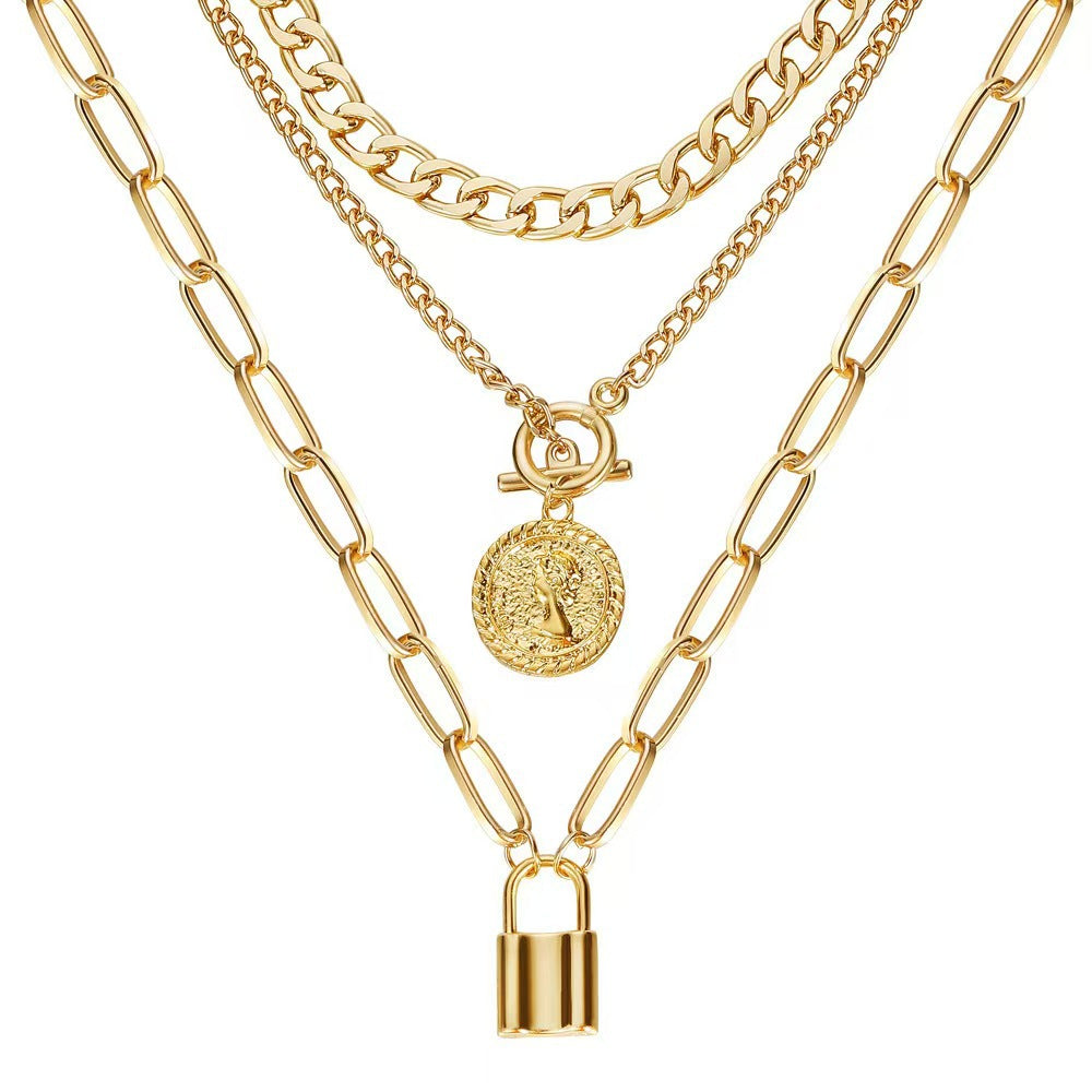Alloy layered necklace