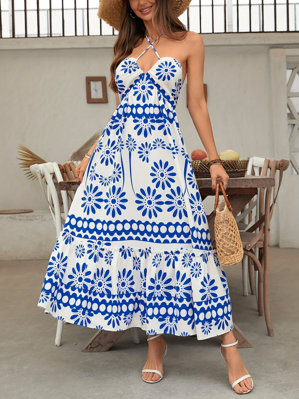 Hanging neck cross dress