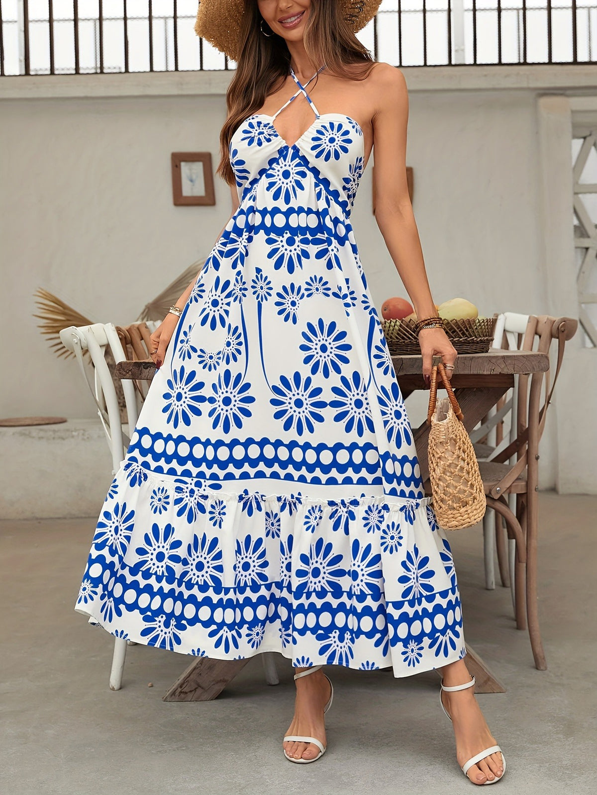 Hanging neck cross dress