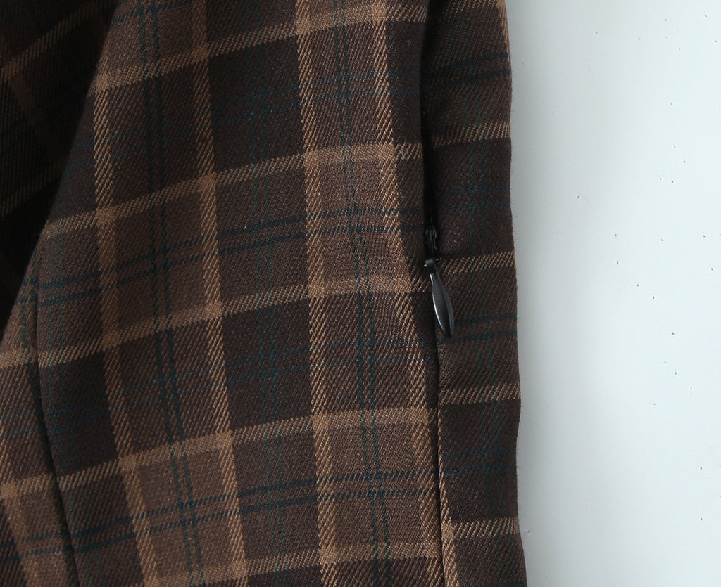 Checkered printed vest dress